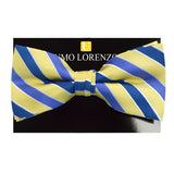 Blue and Gold Stripe Bow Tie
