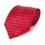 Red and Blue Geometric Tie