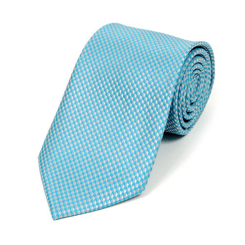 Turquoise Hounds Tooth Pattern Tie