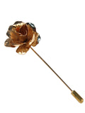 Gold Metallic Floral Lapel Pin